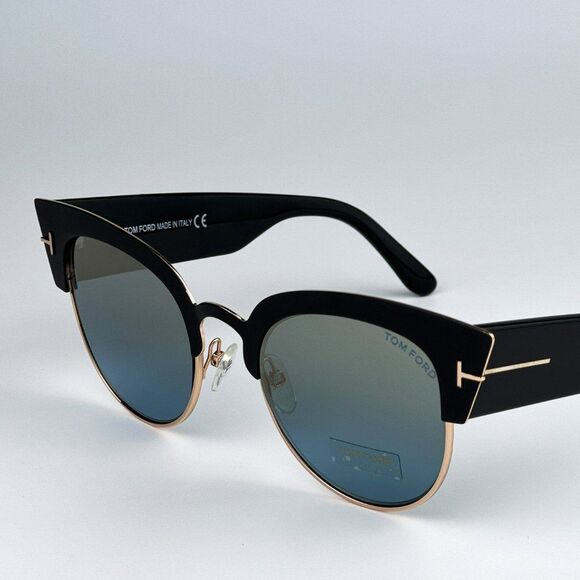 NEW Tom Ford FT0607/S ALEXANDRA 05X Black Blue Mirrored Cat Eye Women Sunglasses - Picture 7 of 13